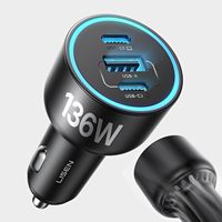 LISEN 2026 Pengisi Daya Mobil Multi Port PD 100W Pengisian Cepat Colokan Daya Otomatis untuk Laptop Tablet iPhone Dou 18 17 Pro Max Perjalanan