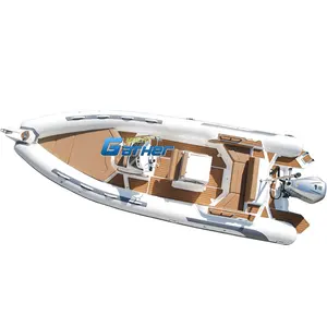 Ce 25ft Rib760 C Luxe Jacht Sport Rib Rib Vissen Hypalon Opblaasbare Boot Met Buitenboordmotoren