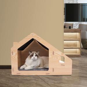 منزل كلب ريفي حديث من الخشب الصلب ، منزل فاخر في الهواء الطلق جيد التهوية ، أثاث حيوان أليف ، نمط حيواني للزواحف والقطط - Product Image 6