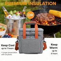 Bolsa de Almuerzo Portátil de Doble Capa, Impermeable, para Oficina, Estudiantes, Campamentos, Playa, Picnics, Gran Capacidad