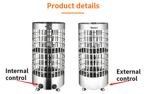 Stufa Elettrica per Sauna SAF <span class=keywords><strong>60</strong></span> per Uso Residenziale e Commerciale 2026, per Sauna Esterna e Interna Senza Pannello di Controllo - Product Image 3