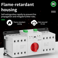 ELEATS 63A Commutateur de transfert automatique 2P 4P ATS pour générateur, contrôleur de commutation de source double, dispositif de commutation pour système solaire
