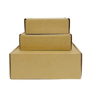 Boîte d'emballage de chaussures kraft marron écologique, carton ondulé, logo personnalisé, vêtements, boîte en papier d'expédition