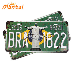 Vui 3D Số Kim Loại Tấm Nhôm, Tùy Chỉnh Dập Nổi Tin Đăng Kim Loại Giấy Phép Mảng - Product Image 1