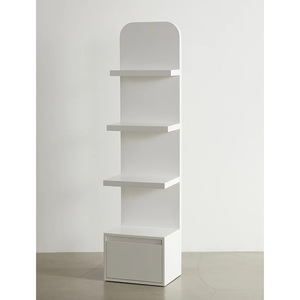 Tủ sách hẹp với kệ gỗ trắng đứng kệ đơn vị 4 tầng kệ sách bằng gỗ với ngăn kéo cho phòng ngủ - Product Image 3