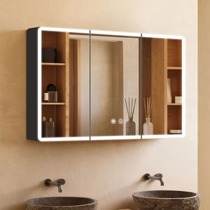 Grote Driedubbele Deur Staal Met Poedercoating Spiegelkast Met 3 Kleurtemperaturen - Product Image 2