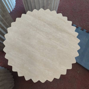 SH STONE Nuevo diseño Piedra Muebles para el hogar Decoración Pedestal Base Redondo Natural Travertino Mármol Zócalo Cilindro - Product Image 5