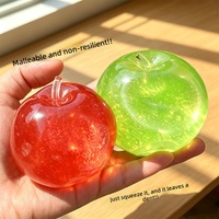 Hot verkopende appelvormige, met vaseline gevulde, vormbare, niet-terugverende squishy speelgoed met knispergeluid, fruitvormig stressverlichtend fidget speelgoed