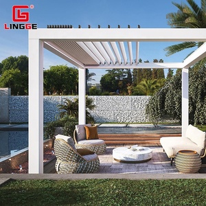 Pérgola retráctil eléctrica impermeable jardín sombra Gazebo pérgola <span class=keywords><strong>plegable</strong></span> - Product Image 6