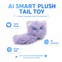 Jouet interactif intelligent tendance avec IA, chat violet moelleux aux grandes yeux bleus pour soulager le stress, cadeau pour adultes