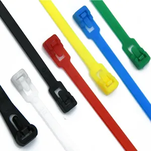 Factory Outlet Eco-friendly Reusable Releasable Colorful Adjustable Cable Straps Nylon 66 Plastic Cable Ties