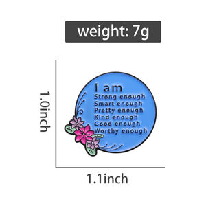 ฉันคุ้มค่าพอหมุดเคลือบที่กําหนดเองรักตัวเองเข็มกลัดป้ายปกของขวัญเครื่องประดับที่ดีสําหรับเพื่อนเด็ก - Product Image 6