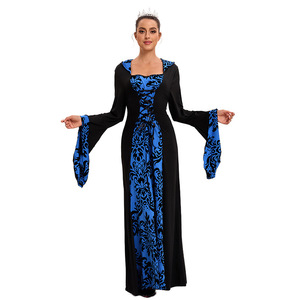 Robe de soirée médiévale à capuche pour femme européenne, jupe longue imprimée, style rétro artistique, tenue de scène pour adulte en fibre de polyester - Product Image 3