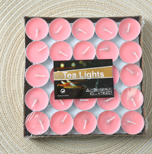 Atacado de 50 Velas de Cera de Parafina Rosa para Decoração de Casamento e Casa, Velas de Luz de Chá - Product Image 1