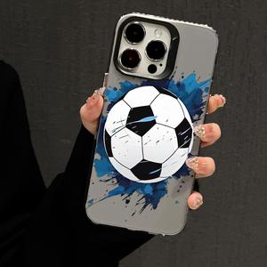<span class=keywords><strong>Coque</strong></span> de téléphone Blue Splash Soccer Ball pour <span class=keywords><strong>iPhone</strong></span> 16/15/14/13/12 <span class=keywords><strong>Pro</strong></span> Max, <span class=keywords><strong>coque</strong></span> transparente antichoc en TPU, style Ins, pour les fans de football - Product Image 3