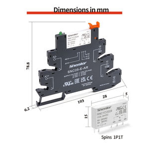 Shenler Giao Diện Tiếp Sức Mỏng 6a Dc12v Trong Rơle HF41F-24-ZS 24V 24VDC DC24V 6A 250VAC 5PIN C2-1 HONGFA Tiếp Sức - Product Image 4