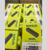 Clé TV Onn Android 14 4K Quad Core, Boîtier Smart TV Wi-Fi Double Bande 2 Go de RAM avec Télécommande Vocale, Lecteur Multimédia en Streaming, Ethernet