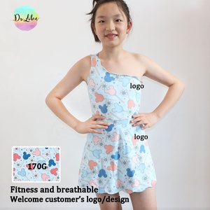 Thời trang Boutique cô gái Yoga thể thao một vai quần áo thể thao trẻ em đàn hồi cao tùy chỉnh áo dài bán buôn - Product Image 1