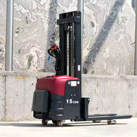 Apilador Eléctrico Solreign CDD de 1.5t y 4m con Plataforma para Operador, Elevador de Palets para Almacén, Batería de Litio de 48V, Desplazador Lateral Hidráulico