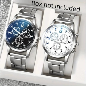4 montres pour hommes, montres de mode pour hommes, bracelet en alliage, montre à quartz avec <span class=keywords><strong>coffret</strong></span> cadeau de bijoux - Product Image 3
