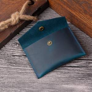 Monedero de Cuero Genuino para Hombre, Estilo Vintage, para Tarjetas de Crédito y de Visita, con Cierre de Botón - Product Image 5