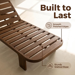Chaise longue <span class=keywords><strong>de</strong></span> <span class=keywords><strong>jardin</strong></span> en teck naturel, design moderne, écologique, durable, pour patio, piscine, relaxation - Product Image 6