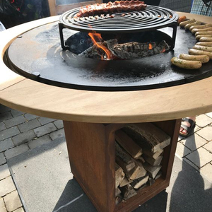 <span class=keywords><strong>Barbecue</strong></span> d'extérieur en acier Corten pour <span class=keywords><strong>cuisson</strong></span> commerciale au charbon de bois - Product Image 1