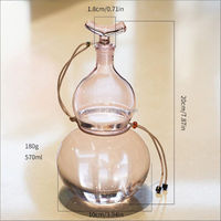 Bouteille à vin en verre en forme de gourde avec joint hermétique, récipient pour infusion froide, bouteille d'eau anti-fuite 570 ml