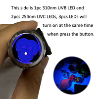 Lampe torche LED à ondes courtes 254 nm UVC, 310 nm UVB, ondes longues 365 nm UVA et LED blanches pour pierres précieuses
