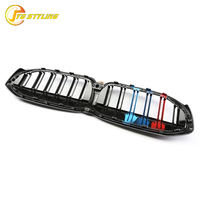 Rejilla Delantera de Fibra de Carbono para BMW Serie 3 G20 G21, Estilo M, Rejilla de Riñón, Ventilaciones de Aire para Parachoques Delantero con Tri-Color, 2019+