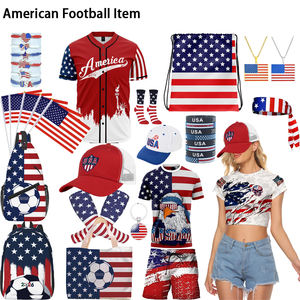 USA Meksiko Kanada untuk Piala Dunia Sepak Bola Seri USA Paket Dukungan Penggemar Topi Hip Hop Bernapas Kaos - Product Image 1