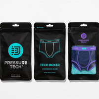 Gravure impression plastique fermeture éclair sacs un côté clair fermeture éclair vêtements emballage sac pour sous-vêtements Boxer chaussette fourrure