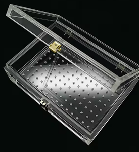 Boîte à cigares transparente en acrylique moderne pliable personnalisée CE Catification avec couvercle, pour la construction, montage facile, finition polie - Product Image 2
