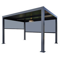 Pergola extérieure à lames orientables, pavillon électrique pour patio, alliage d'aluminium, auvent pare-soleil pour cours, jardins, terrasses et toits