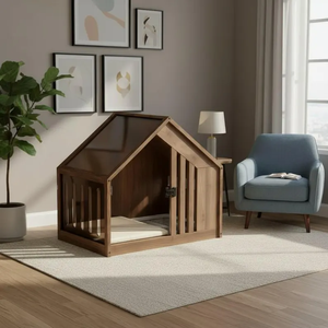 Kişiye Özel İsim Plakalı, El Yapımı Ahşap Köpek Kulübesi, İç Mekan Evcil Hayvan Mobilyası - Product Image 4