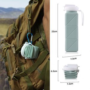 Factory <b>Travel</b> Portable 620ml Silicone Folding Cup with logo Water Cup BPA Free Silicone Camping Hiking Water <b>Bottle</b> 21 oz - Product Image 3