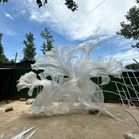 Installation artistique personnalisée pour mariage, toile de fond de luxe, fleurs géantes faites à la main, décoration d'événements et de fêtes
