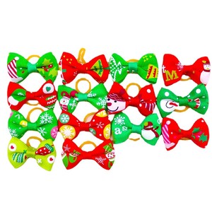 Lazo floral para el pelo de perro, lazo para peluquería canina, venta al por mayor de fábrica, accesorios de moda para el pelo en bolsa OPP, accesorios sostenibles de invierno para Navidad - Product Image 5