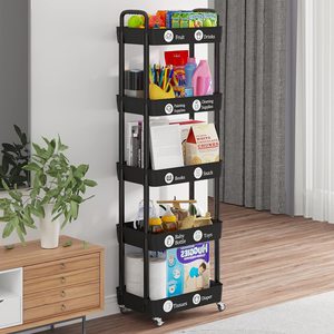 <b>Slim</b> Rolling Utility Cart with Wheels, Narrow Space <b>Storage</b> Organizer Rack for Kitchen Bathroom Laundry Room - Product Image 5