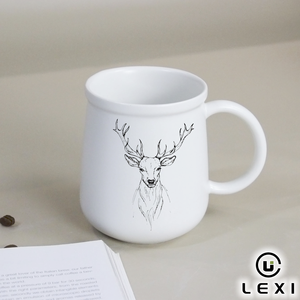 Mug en porcelaine blanche avec logo personnalisé LEXI, cadeau <span class=keywords><strong>d</strong></span>'<span class=keywords><strong>entreprise</strong></span> pour boulangerie-café, compatible micro-ondes, passe au lave-vaisselle, grande capacité, usage quotidien - Product Image 2