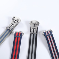 Bracelet de montre en nylon de type ceinture de sécurité, 20mm 22mm, avec fermoir déployant, en tissu doux, boucle pliante, sport, à passage unique, vente en gros