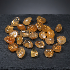 Piedras Rúnicas de Citrino Pulidas, Forma Libre, Juego de Cristales Coleccionables, Ecológicos, Rozrincrystals.com, Tema Amor, Decoración para el Hogar - Product Image 3