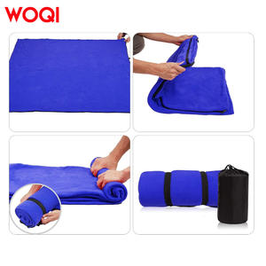 Forro de saco de dormir de lana Woqi, tipo sobre de 75 pulgadas, transpirable, de poliéster azul, para adultos, para acampar en interiores. - Product Image 5