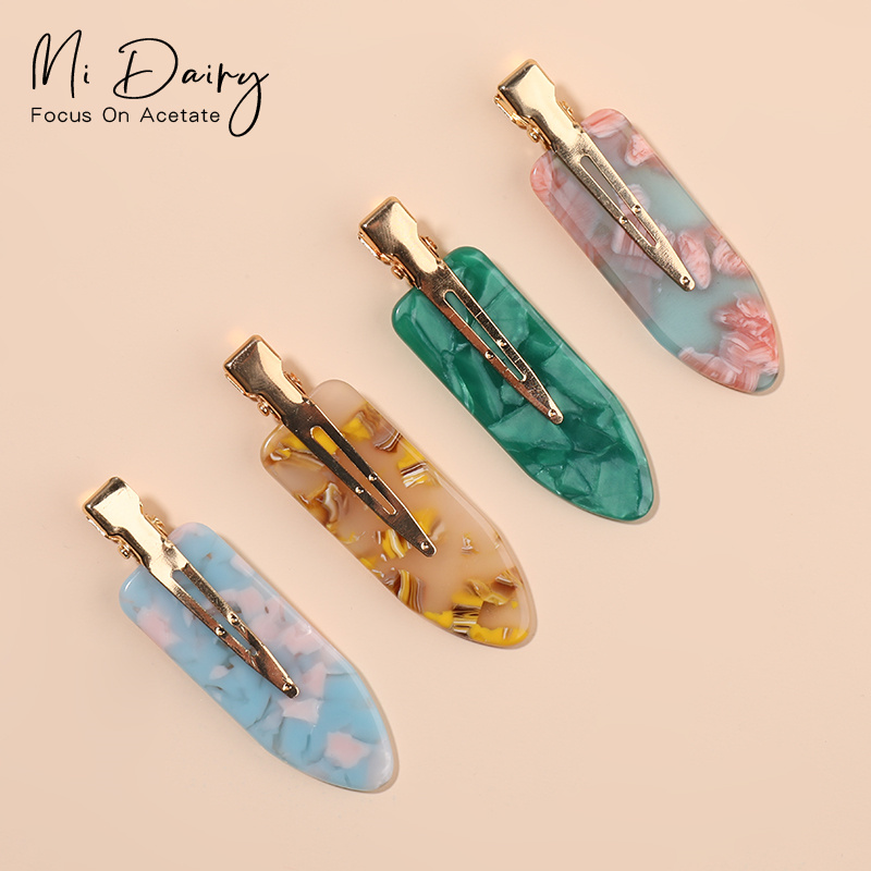 Профессиональная бесшовная золотая металлическая заколка для макияжа без изгиба без складок индивидуальная заколка для волос из ацетата 220086