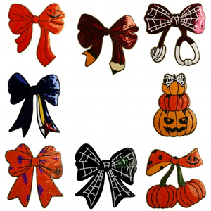 Parches Bordados de Halloween con Diseño de Fantasma, Araña, Calabaza y Bruja, Apliques Termoadhesivos de Tela, PVC en Relieve 3D para Decoración de Ropa - Product Image 1