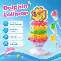 Schattige dolfijn lolly 3D dierenvormig snoep gemengde kleuren fruitlolly voor kinderfeestje cadeau bulk