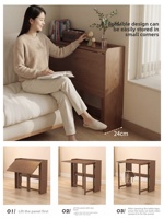 Bureau pliant en bois massif pour étudiant, idéal pour la maison, la chambre ou le petit appartement - Bureau d'écriture et de travail mural simple SZ008