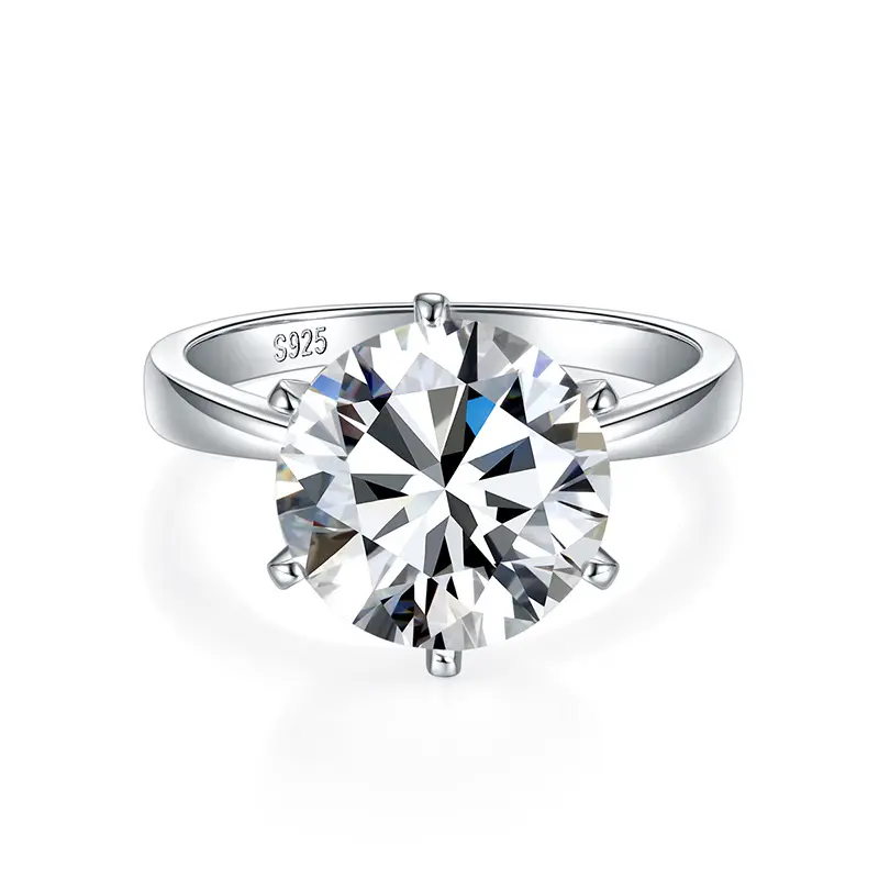 5ct moissanite engagement Ring cho cô gái 925 Bạc phòng thí nghiệm tạo ra Kim Cương Solitaire Wedding Band Big Stone Ring thiết kế cho phụ nữ