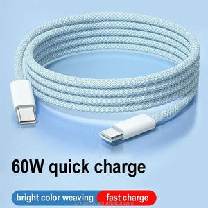 OEM 1M respetuoso con el medio ambiente de alta velocidad 60W PD Nylon trenzado USB Tipo C Cable cargador con cobre puro para teléfonos móviles y computadoras - Product Image 6