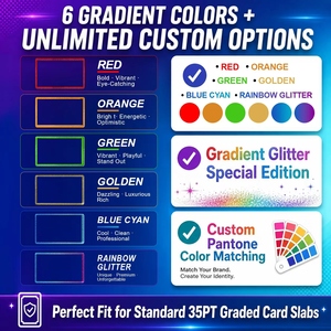 HUACENT Premium TPU Mixed Gradient Color Glitter Graded <strong>Card</strong> Slab Bumper Guard <strong>Card</strong> Slab <strong>Protector</strong> with Clear Back Panel Plate - Product Image 4